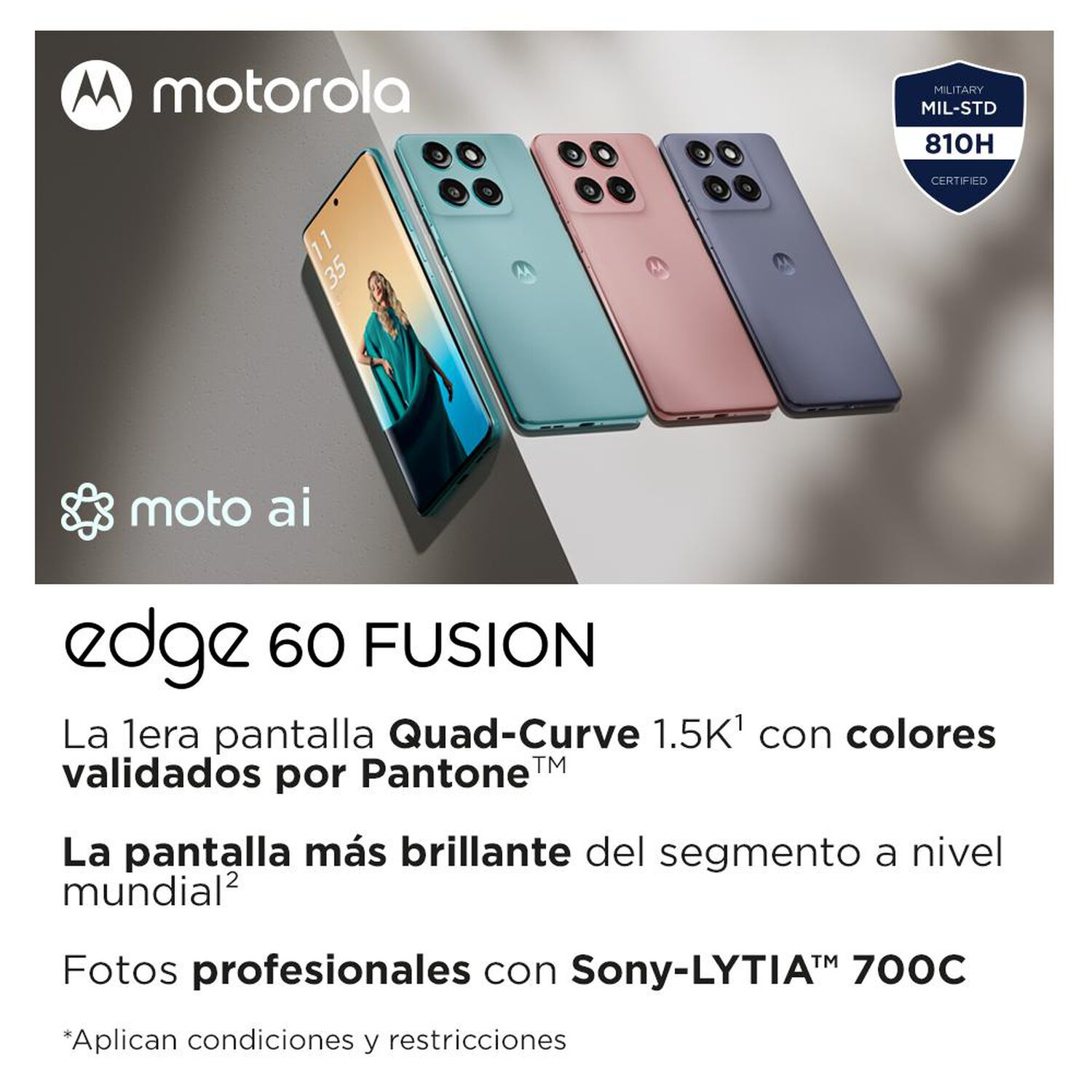 Smartphone Motorola Moto Edge 60 Fusion / 5G / 256 GB / Verde / Liberado image number 2.0