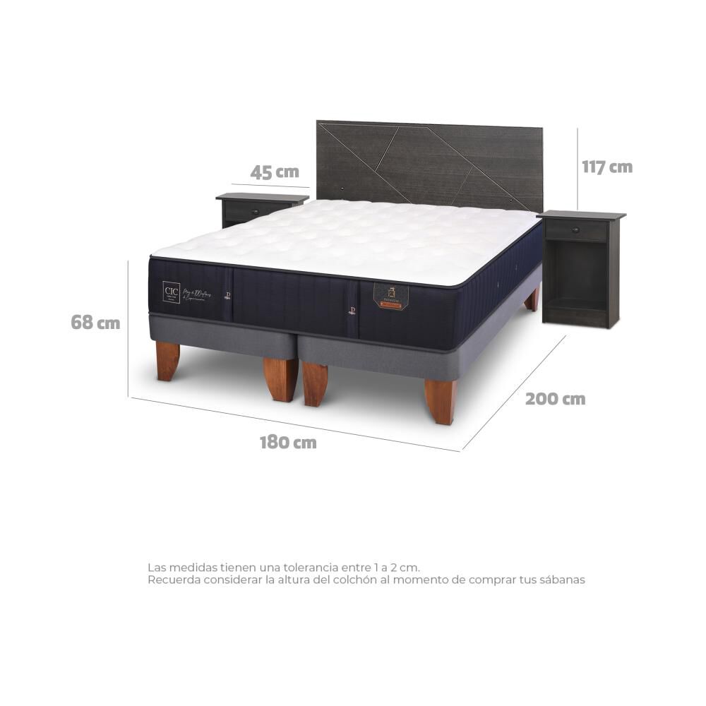 Cama Europea Cic Premium / King / Base Dividida + Set De Maderas image number 3.0