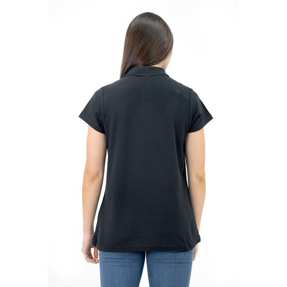 Polera Pique Quebec Manga Corta Negro Mujer image number 3.0