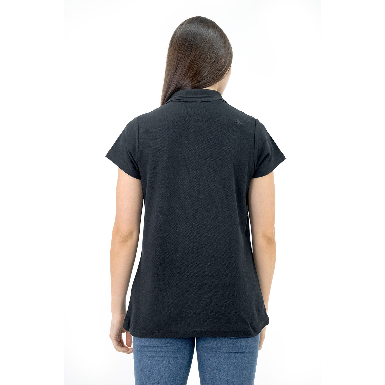 Polera Pique Quebec Manga Corta Negro Mujer image number 3.0