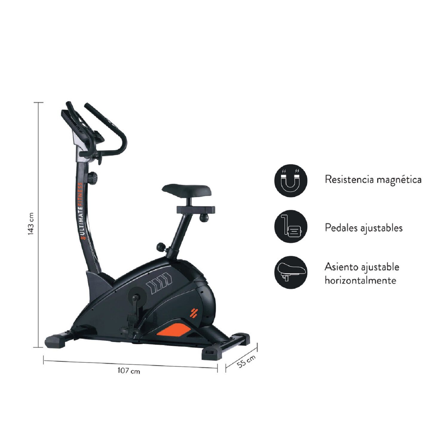 Bicicleta Est&aacute;tica E600 Pro Magn&eacute;tica image number 7.0