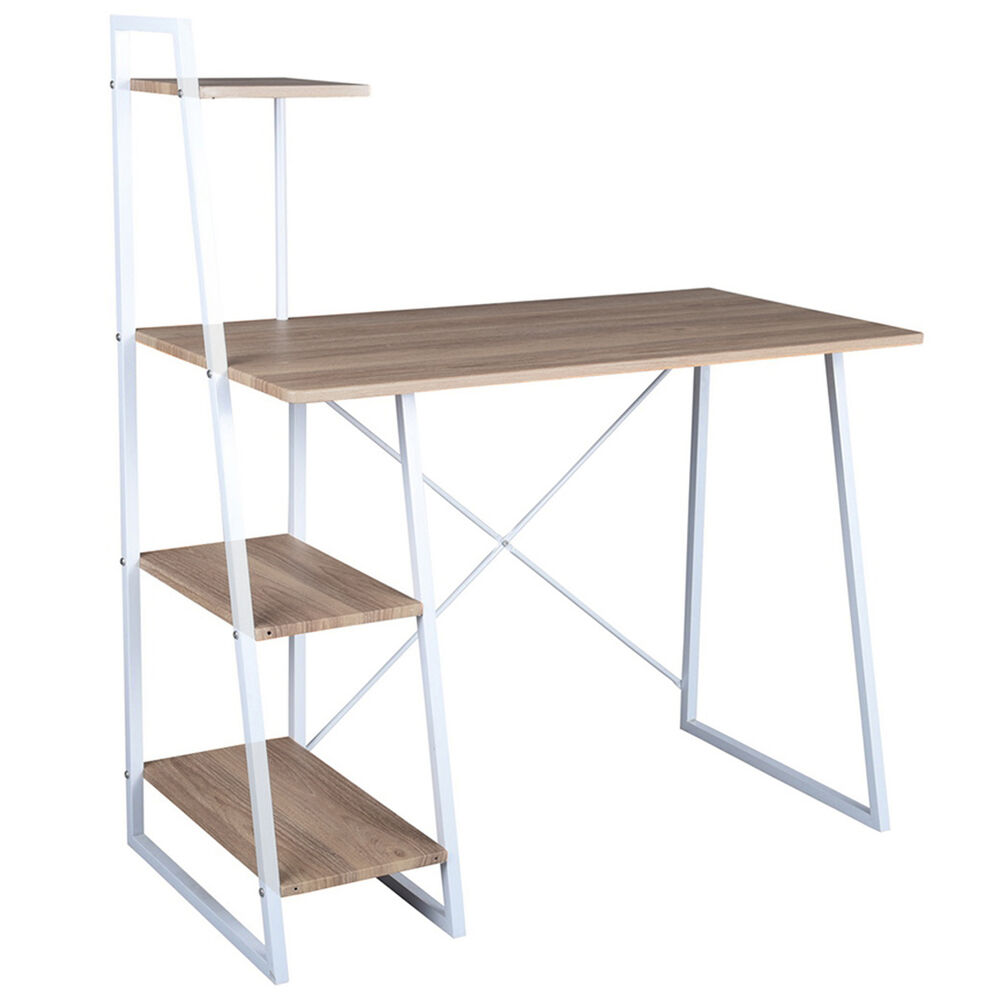 Escritorio Con Repisas Mdf - Blanco image number 0.0