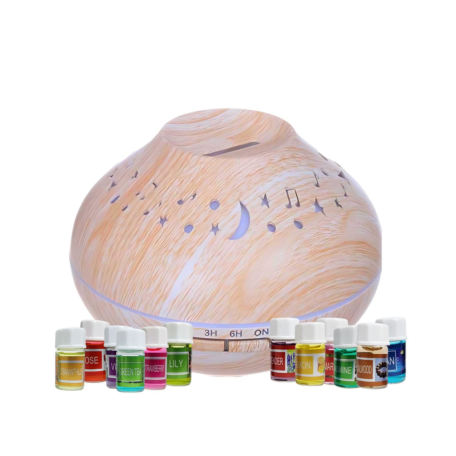 Pack Humidificador Luna Y Estrella + 12 Esencias Aromaticas image number 2.0