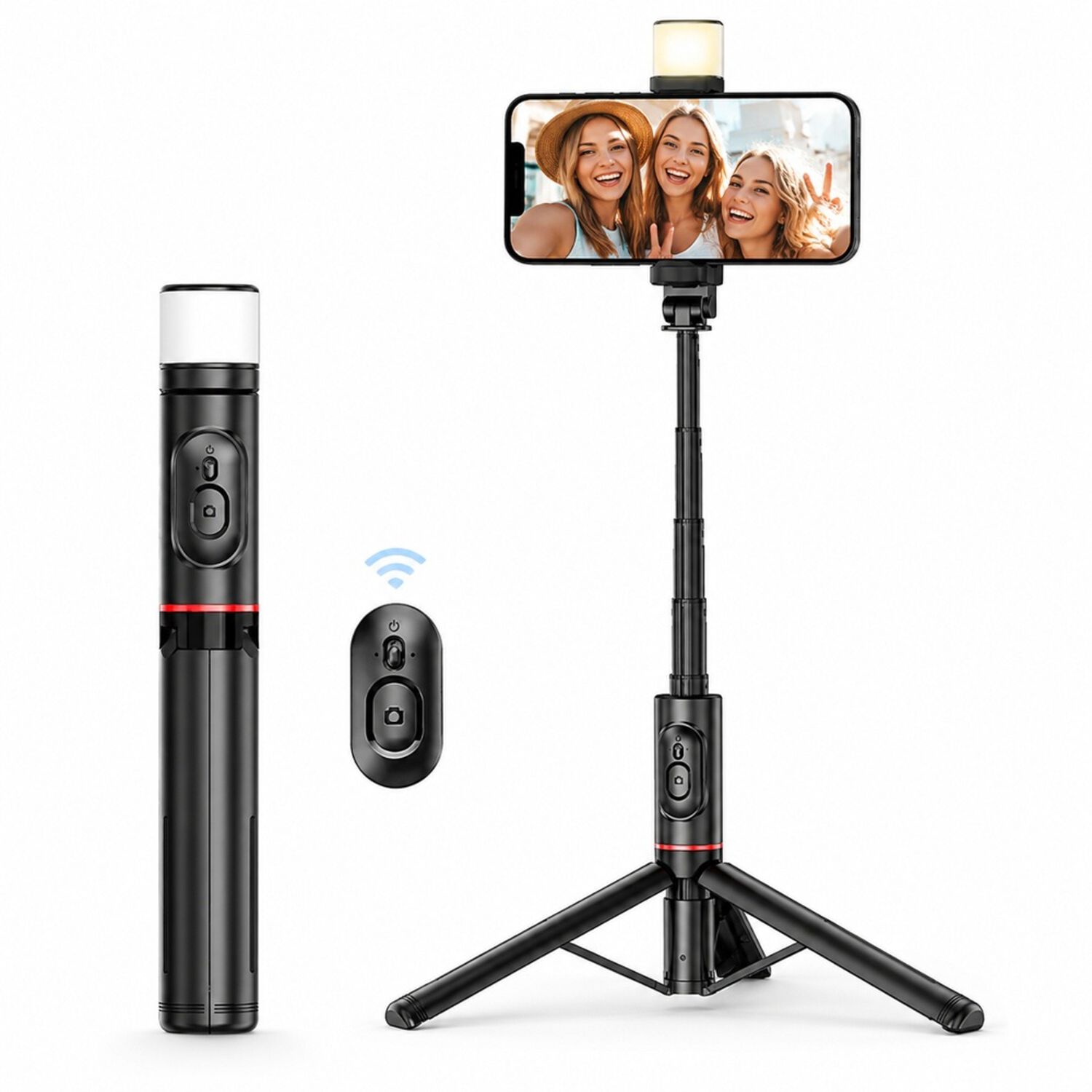 Palo Selfie Tr&iacute;pode Bluetooth Control Remoto Luz Led image number 0.0