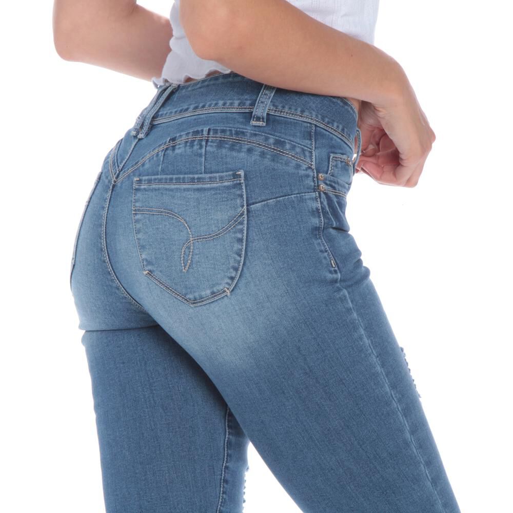 Jeans Crop Tiro Alto Mujer Wados image number 3.0