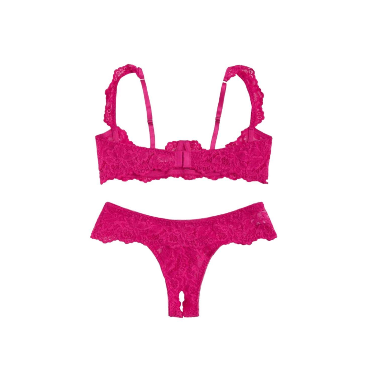 Lencer&iacute;a Ropa Interior Sexy Con Encaje De Contraste Aros 2pz image number 9.0