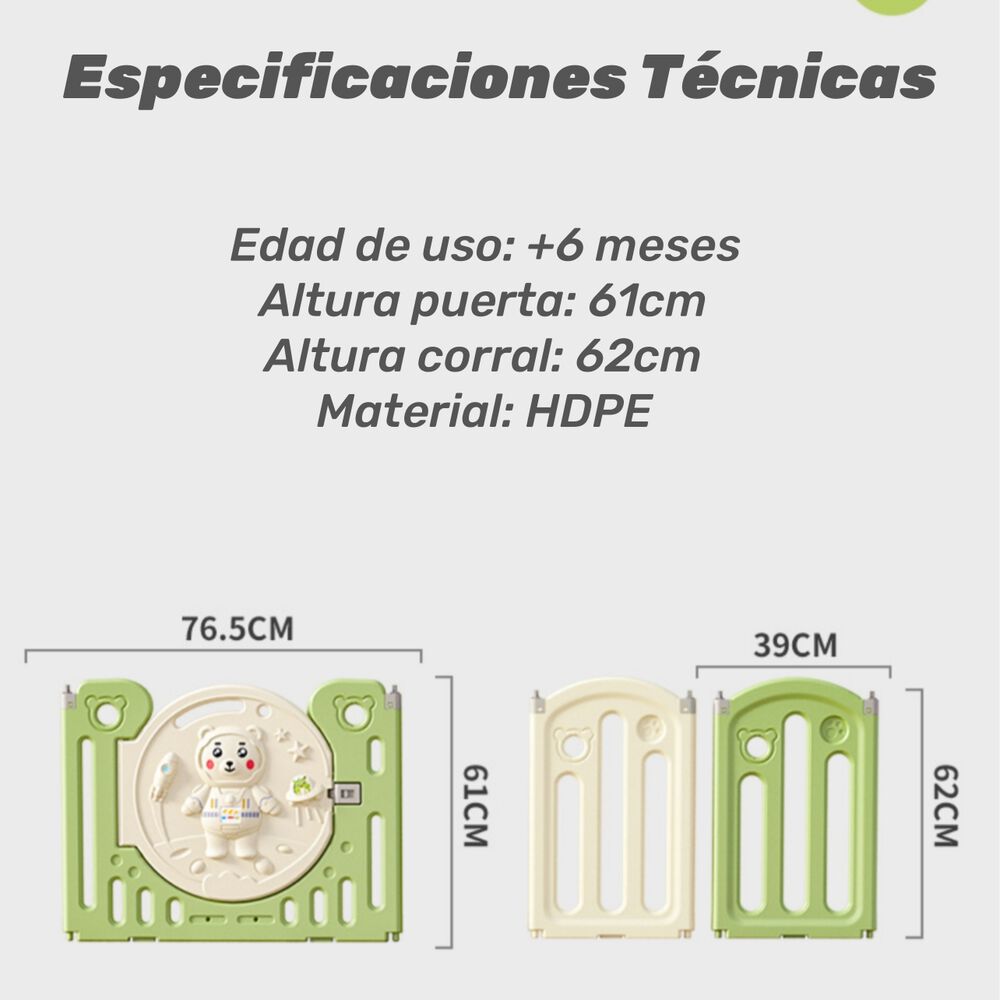 Corral Armado Multiposiciones Accesorios 153*160cm Lubabycas image number 6.0