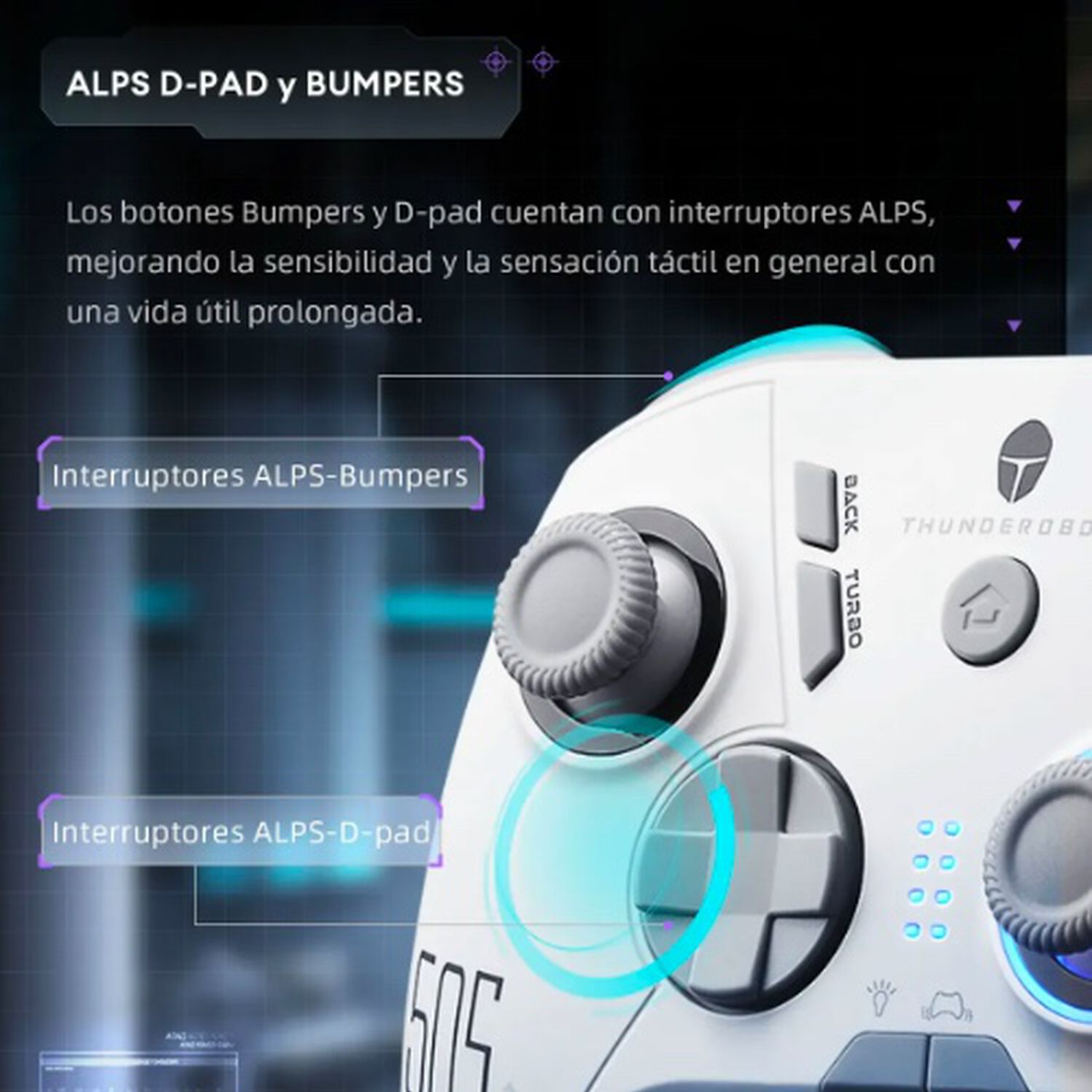 Control Gamer Thunderobo Blanco image number 3.0