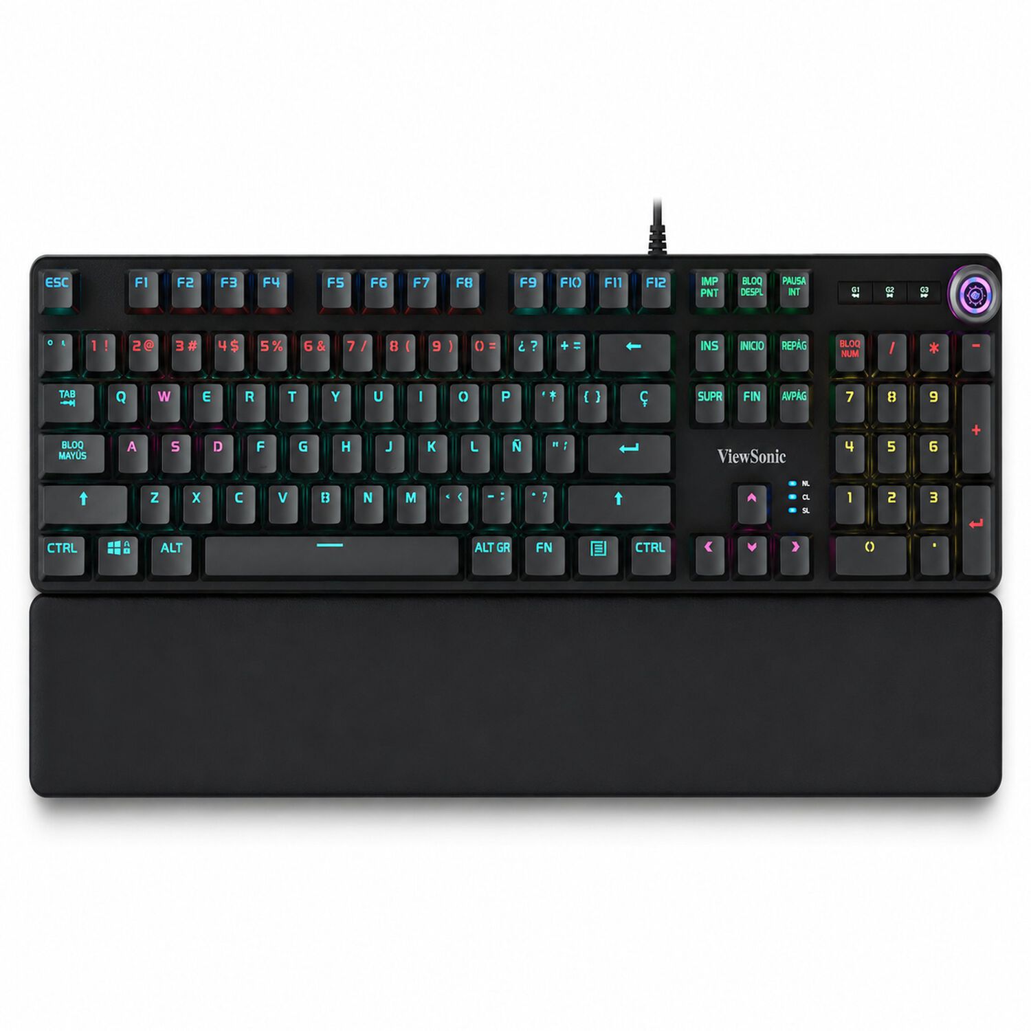 Teclado Mec&aacute;nico Rgb Con Apoya Mu&ntilde;ecas Gamer Ku535 Viewsonic image number 2.0