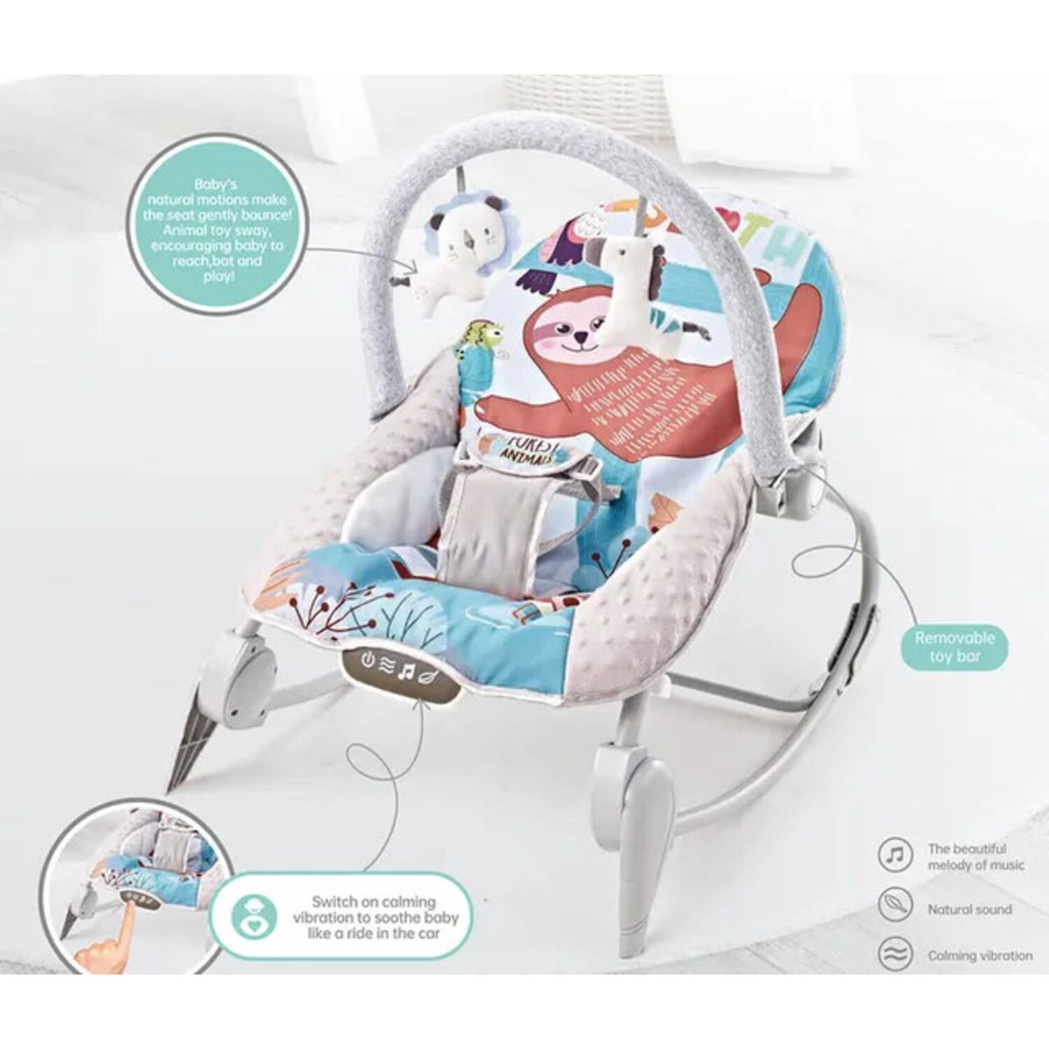 Silla Nido Mecedora Rocker Sloth Azul image number 1.0