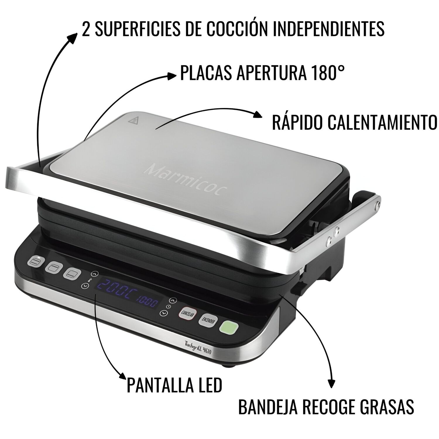Panini Grill Profesional Marmicoc 4610 Inox Display Digital image number 4.0