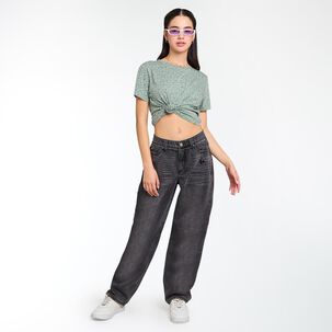 Polera Mico Print Manga Corta Cuello Redondo Mujer Freedom
