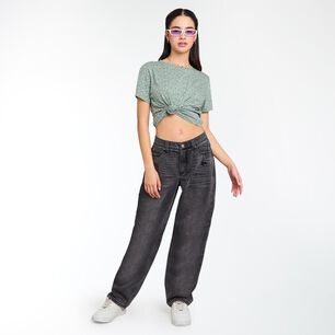 Polera Mico Print Manga Corta Cuello Redondo Mujer Freedom