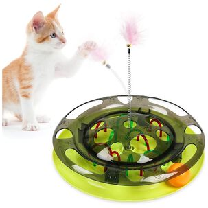Juguete 3 En 1 Plato Giratorio Para Gatos Mascotas