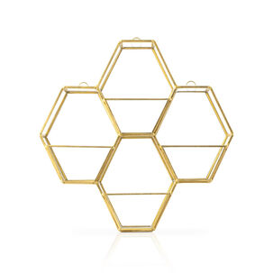 Estantería Retro Multi Hexagon Dorado Bvs