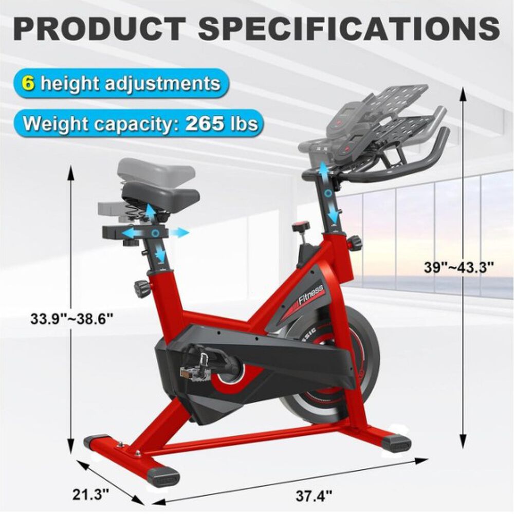 Bicicleta De Spinning Deluxe Red image number 1.0