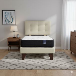 Cama Europea 1.5 Plaza 190 Respaldo Berna