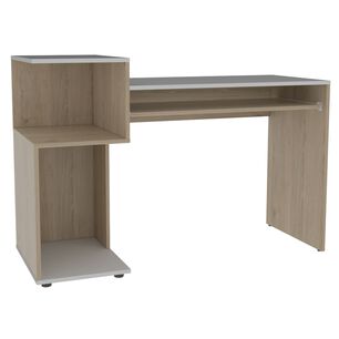 Escritorio Moderno Fm 81,5x120x46 Cm Caf&eacute; Claro Y Blanco