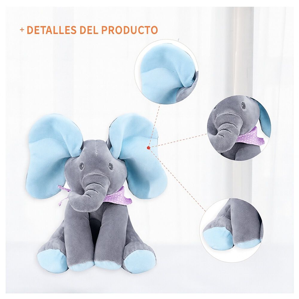 Peluche Interactivo Animado Musica + Juego Elefante Bebe image number 9.0