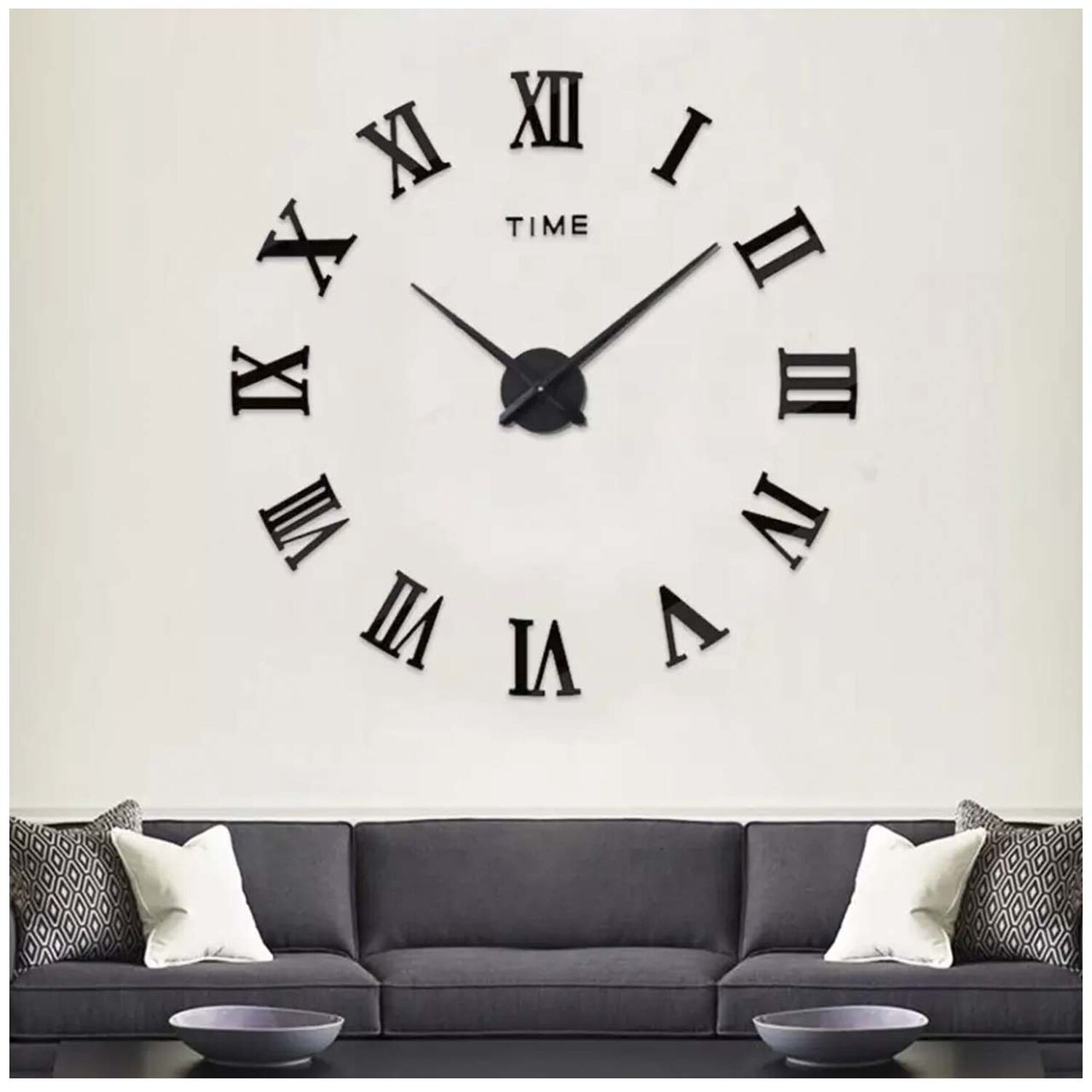 Reloj De Pared Con Pegatinas De Espejo Acr&iacute;lico Negro05 image number 1.0