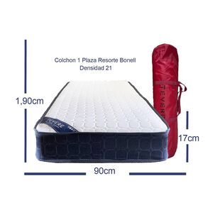 Colch&oacute;n Resorte 1 Plaza 90x190x17 Cm