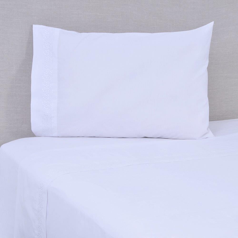 Sabana Bordada 180 Hilos Mashini 1.5 Plazas Puntos Blanco image number 0.0