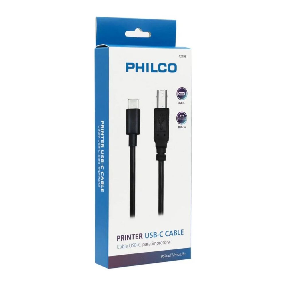 Cable De Impresora A Usb C 1800cm Negro B42196 image number 2.0