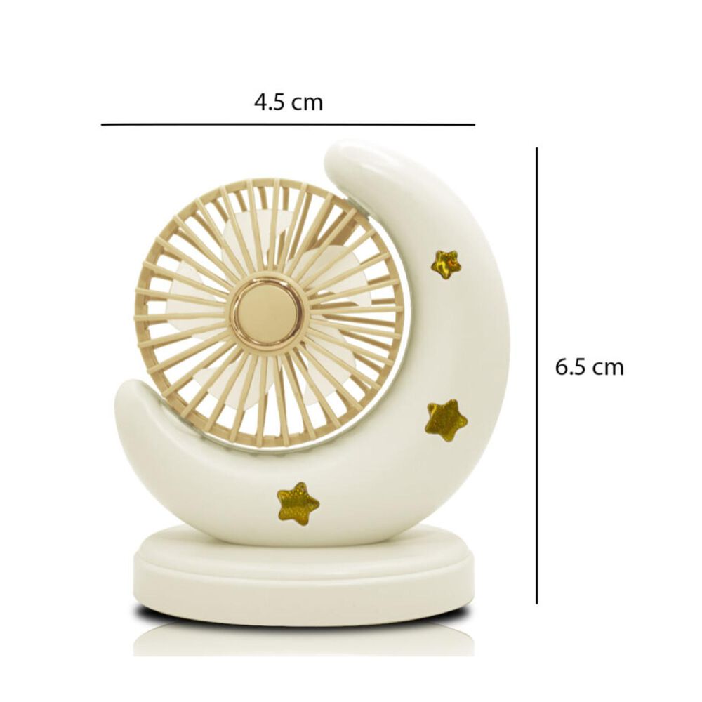 Mini Ventilador De Escitorio Usb Silencioso En Forma De Luna image number 1.0