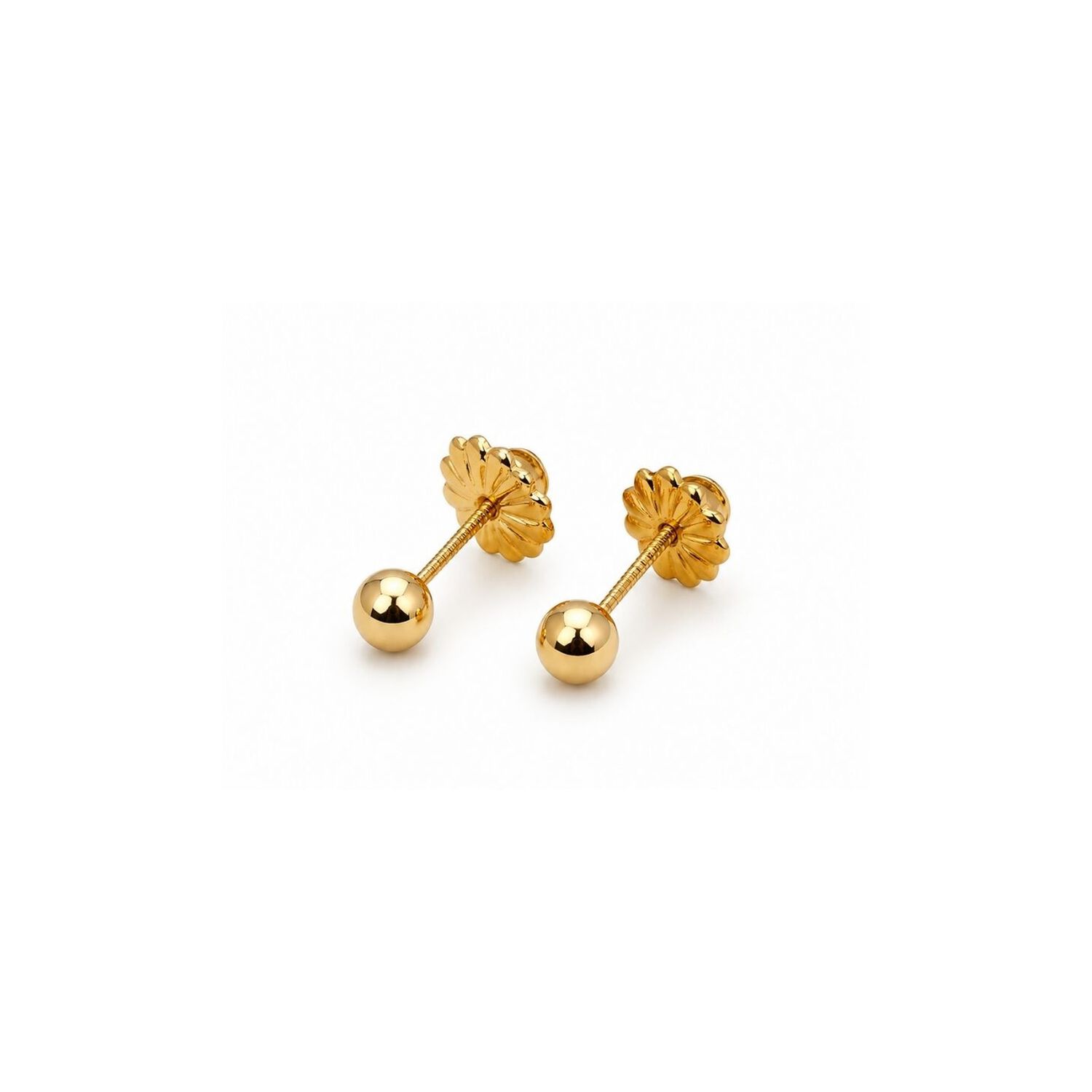 Aros Bolita 4mm N2 Oro 18k 0.55gr Beb&eacute; Ni&ntilde;a Hipoalerg&eacute;nicos Dorado image number 0.0