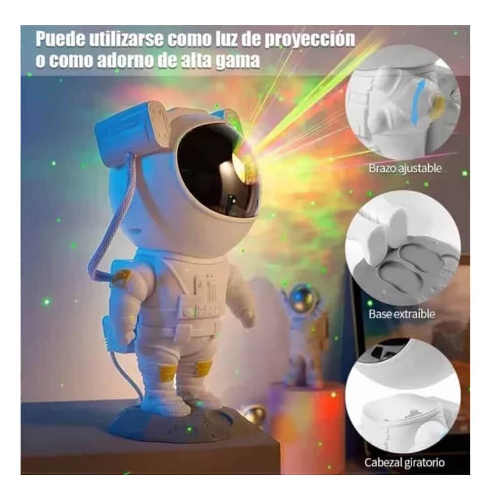 Proyector De Estrella Galaxia Astronautas Lampara De Noche Color De La Estructura Blanco image number 2.0