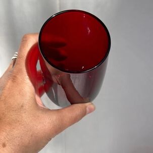 Set 12 Vasos Vidrio Altos Full Color Rojo 500ml Allegra