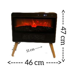 Chimenea Eléctrica Vintage Control Remoto Efecto Llama Real 3 D