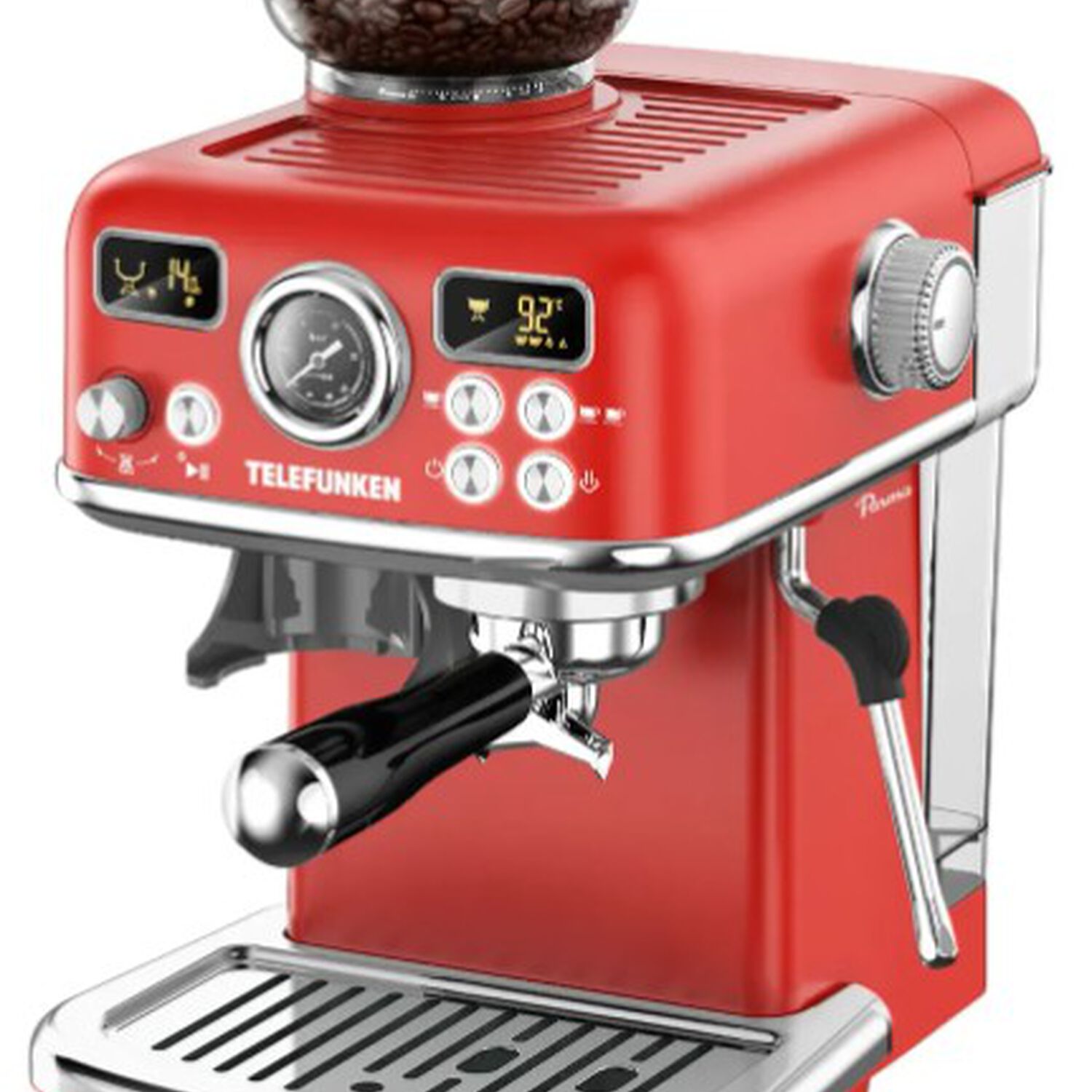 Cafetera Espresso Con Molinillo 21 Bares Con Kit Barista Modelo Parma Marca Telefunken image number 2.0