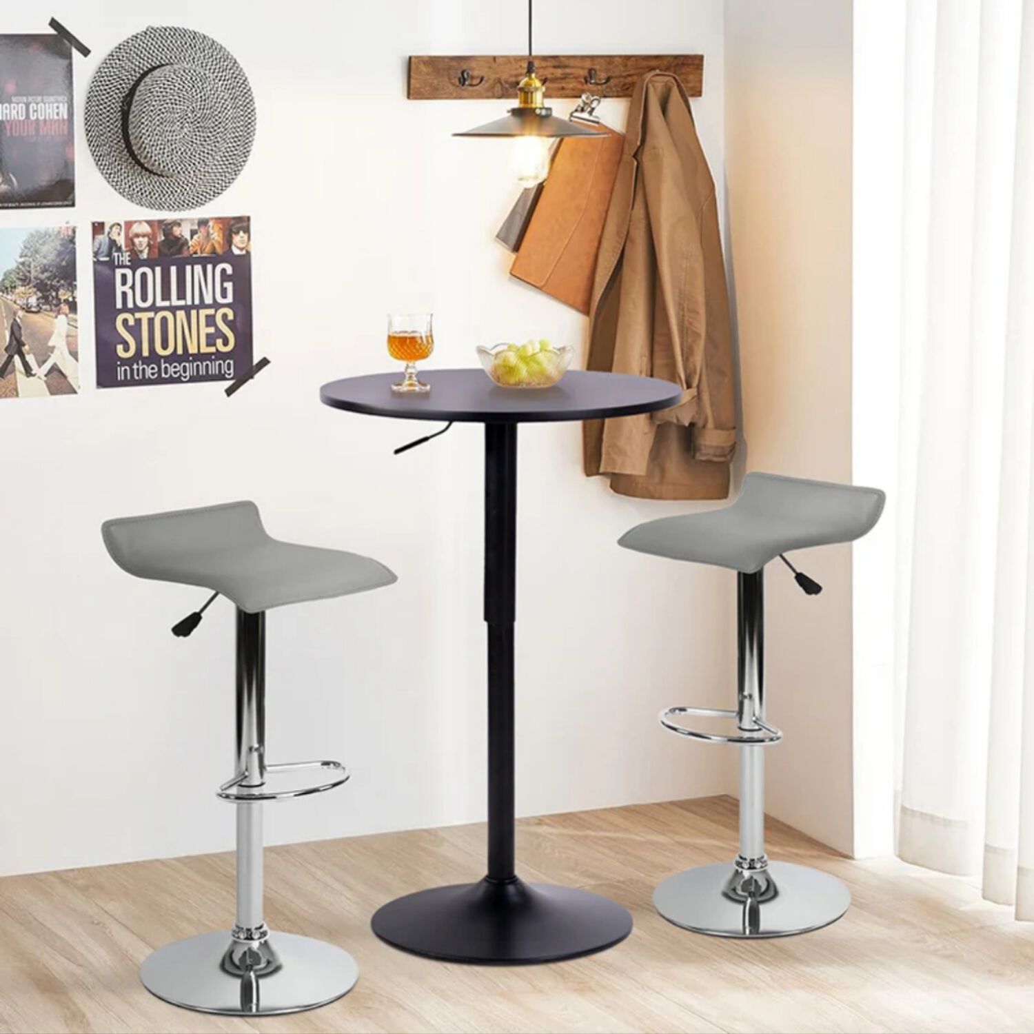 Mesa De Bar Regulable 60 Cm Color Negro/negro image number 1.0