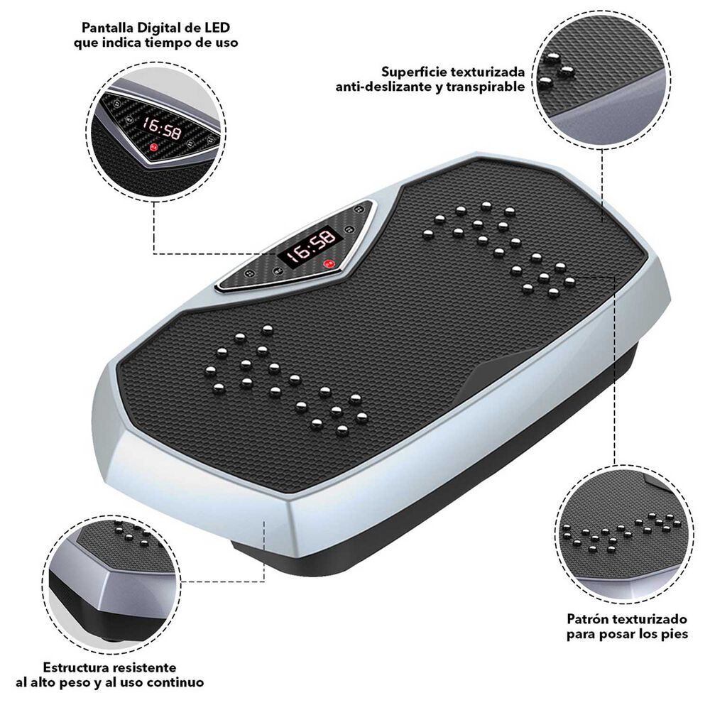 Plataforma Vibratoria Pro Con Pantalla Led Gris image number 3.0