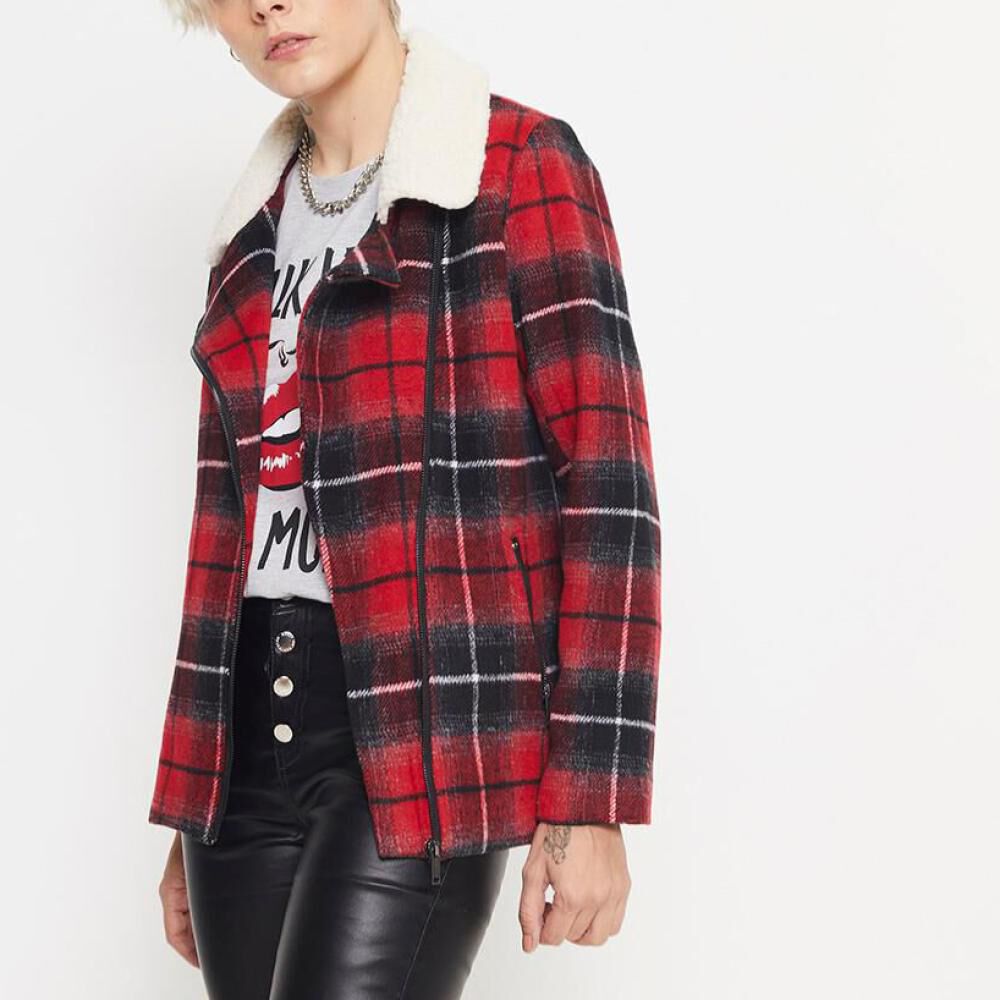 Abrigo Escoces Con Cierre Cuello Camisero Mujer Rolly Go en Oferta |  Hites.com