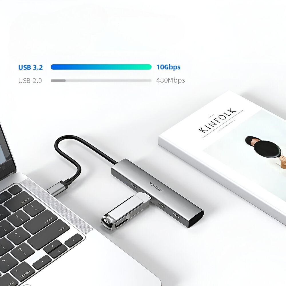 Hub Usb-c 3.2 Aluminium 4 Puertos C Tecmaster Tm-100554 image number 1.0