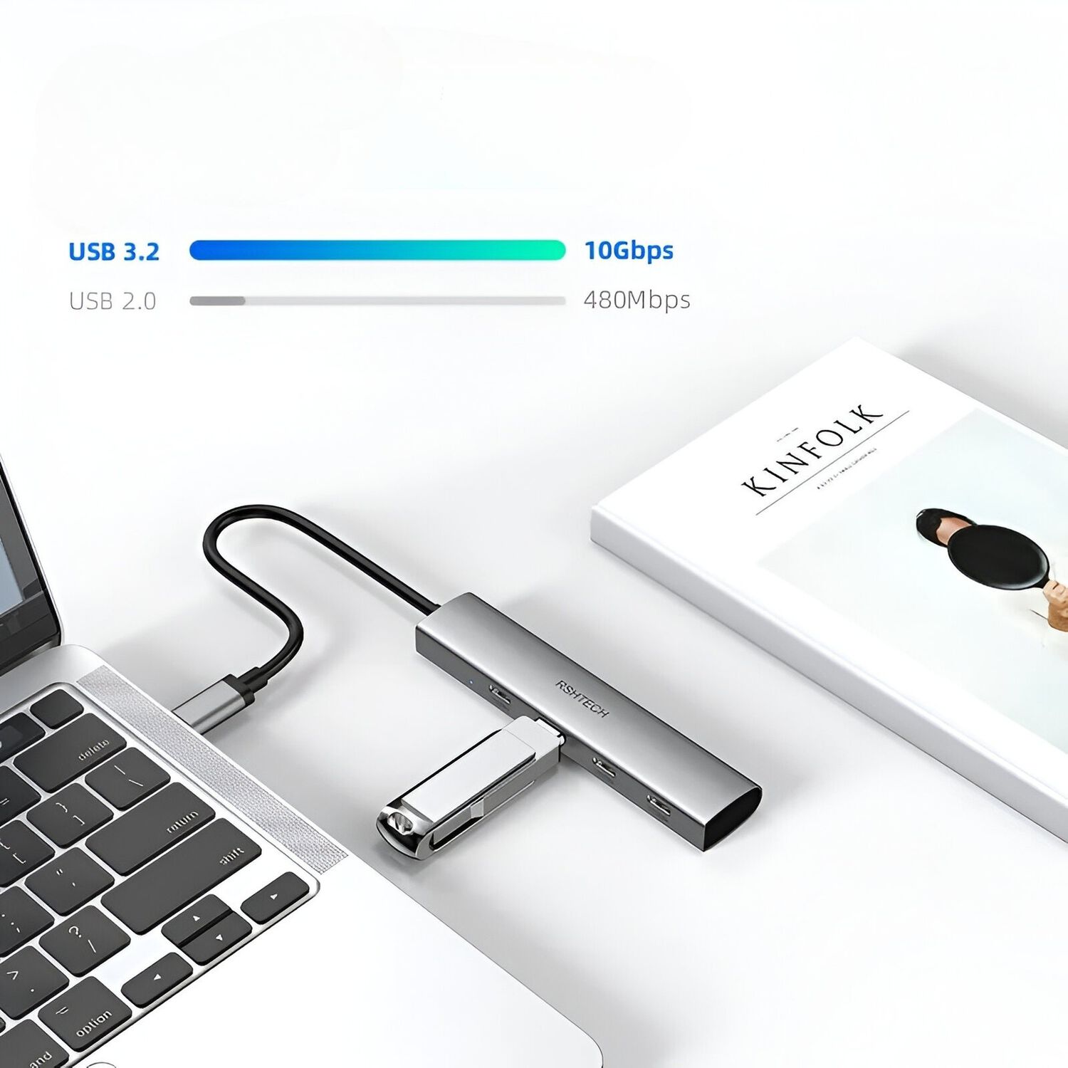 Hub Usb-c 3.2 Aluminium 4 Puertos C Tecmaster Tm-100554 image number 2.0
