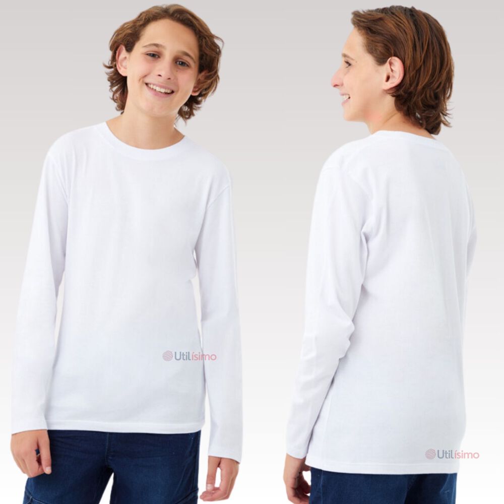Camiseta Polera Polar Manga Larga Niño Primera Capa Blanco image number 7.0