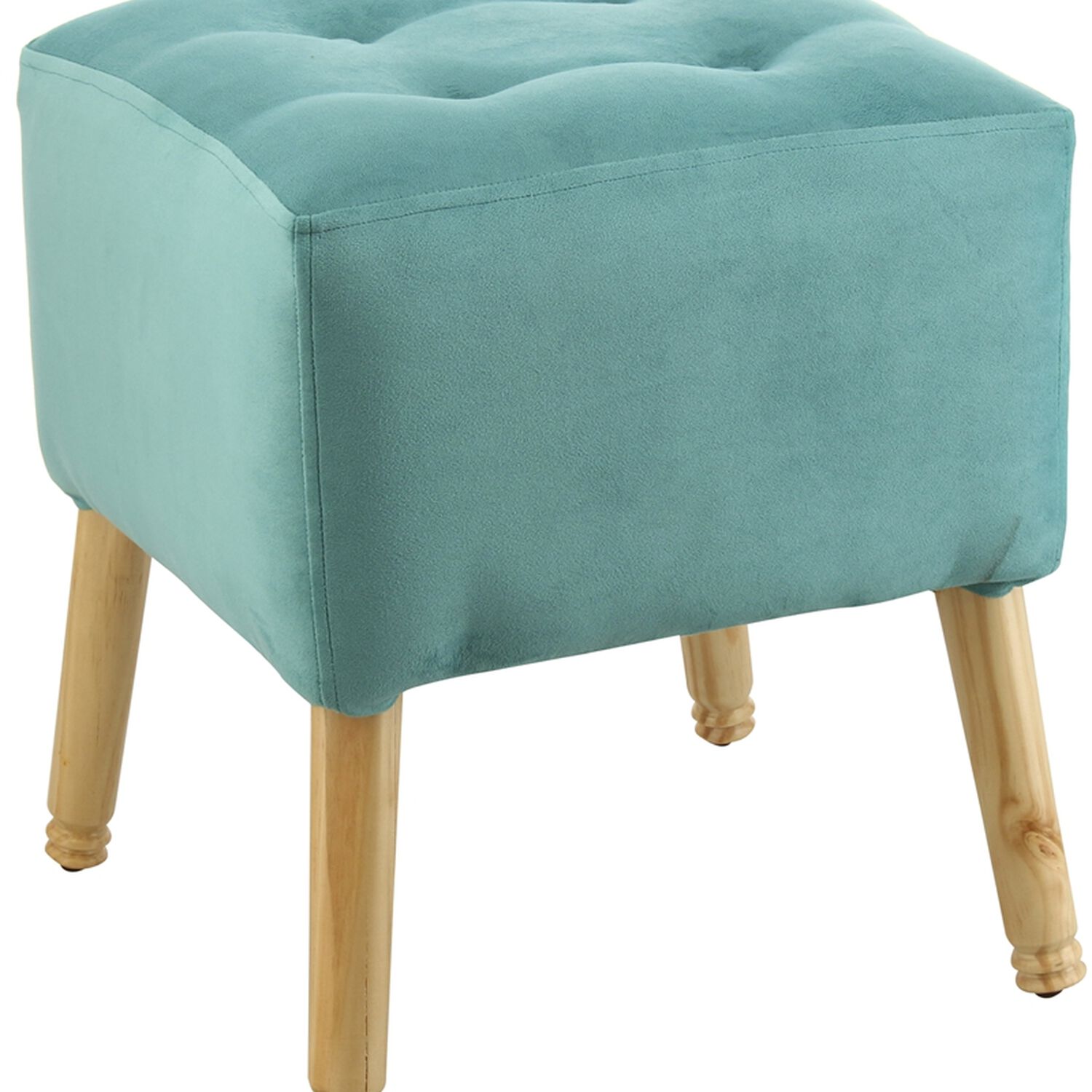 Pouf Alemania Turquesa Dise&ntilde;o Felpa 42x42x43 Cm M&aacute;xima Design image number 1.0