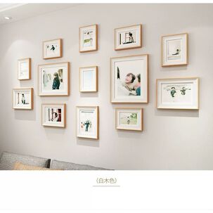 Set Marcos Foto Decorativo Pared 13 Piezas Moderno Blanco