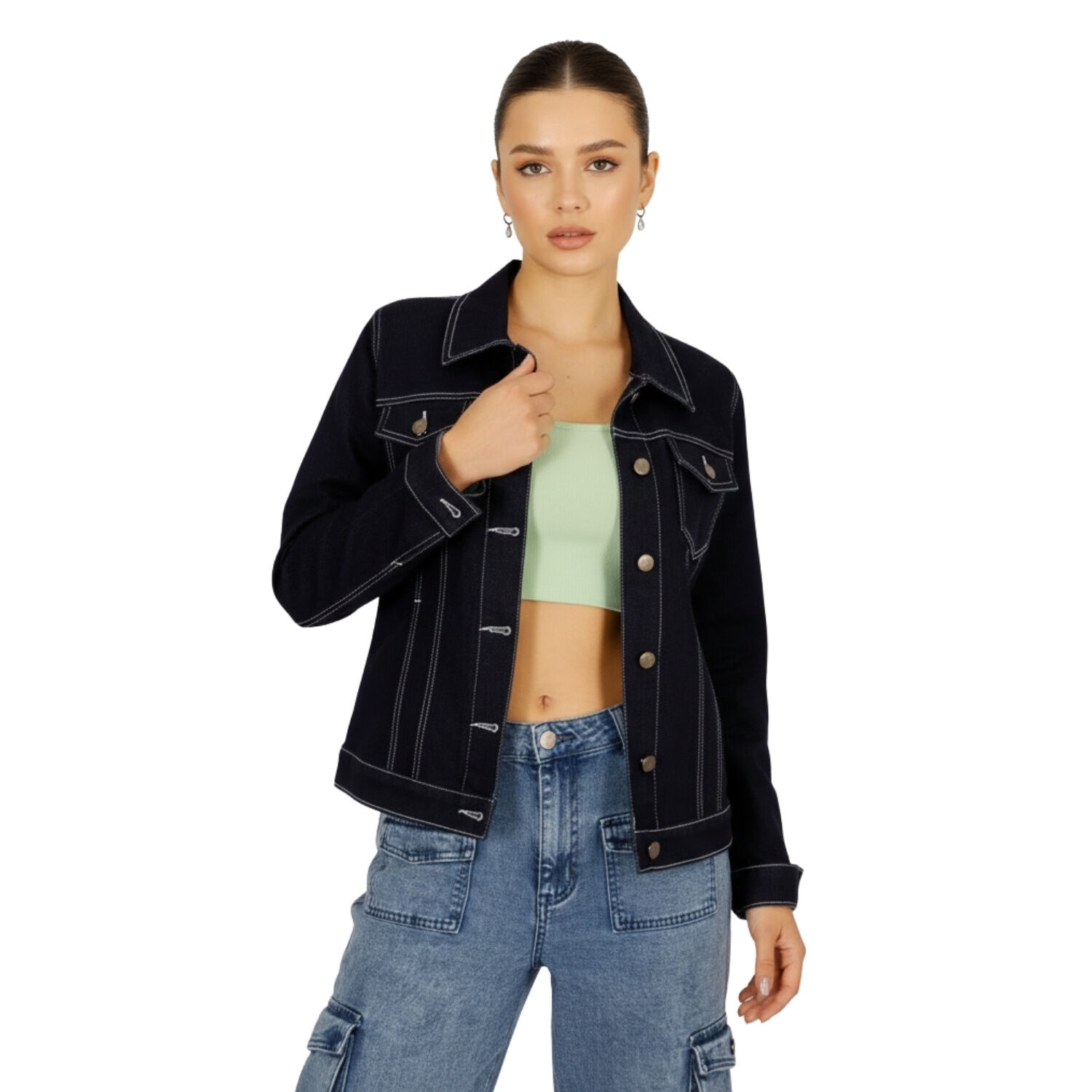 Chaqueta Denim Mezclilla Mujer image number 0.0