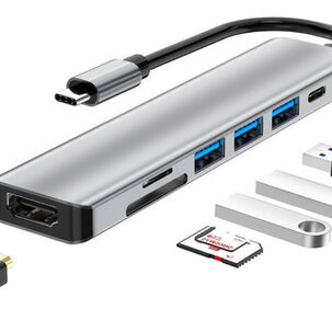 Adaptador 7 En 1 Entrada Tipo C 4k Hdmi Mac Windows