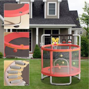 Cama El&aacute;stica Roja 150cm Con Barra + Juguetes Yep Home