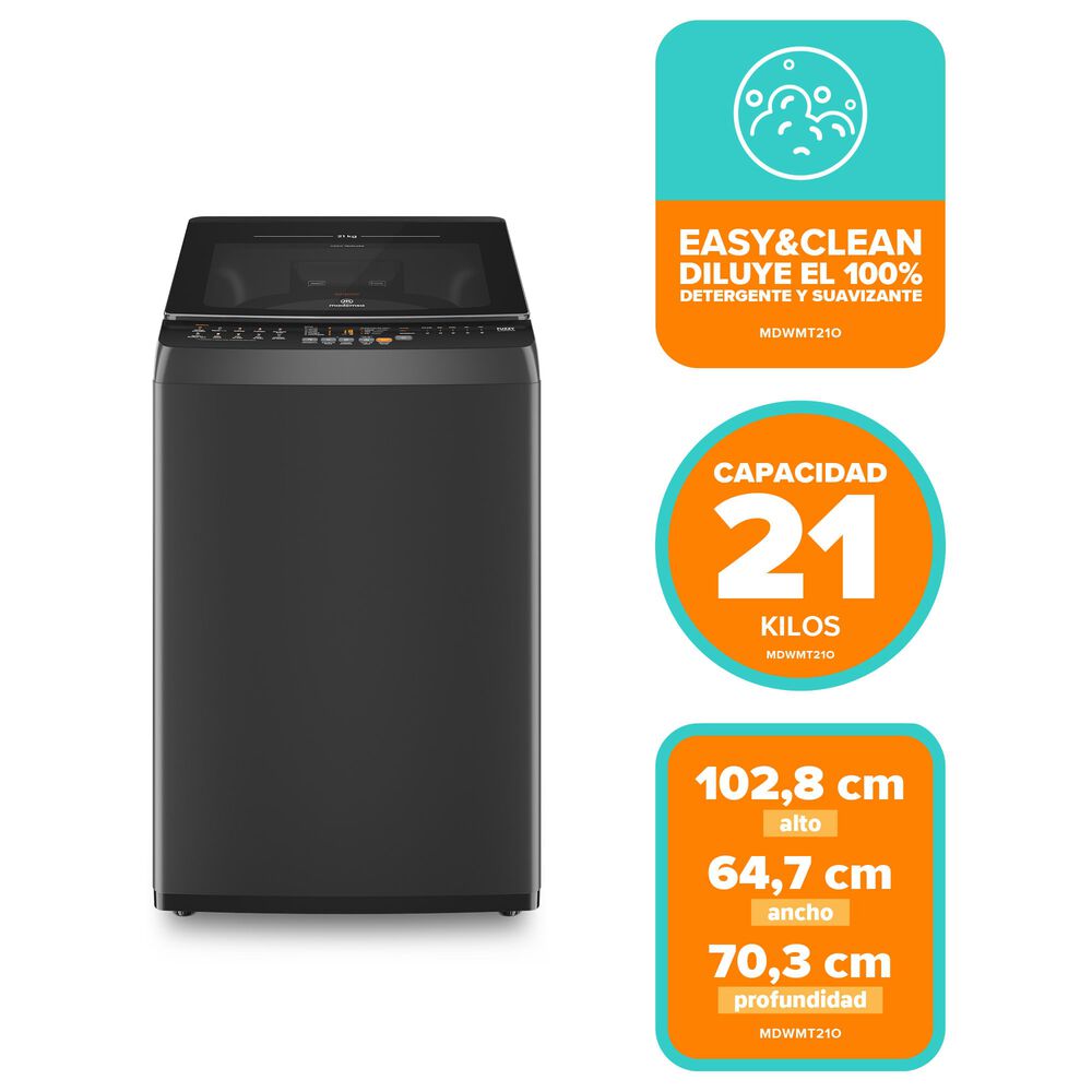 Lavadora Autom&aacute;tica 21kg Carga Superior Mdwmt21o Onix image number 2.0