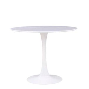 Mesa Comedor Redonda Estilo Tulip 80 Cm Cubierta Mdf Y Base Acero Inoxidable