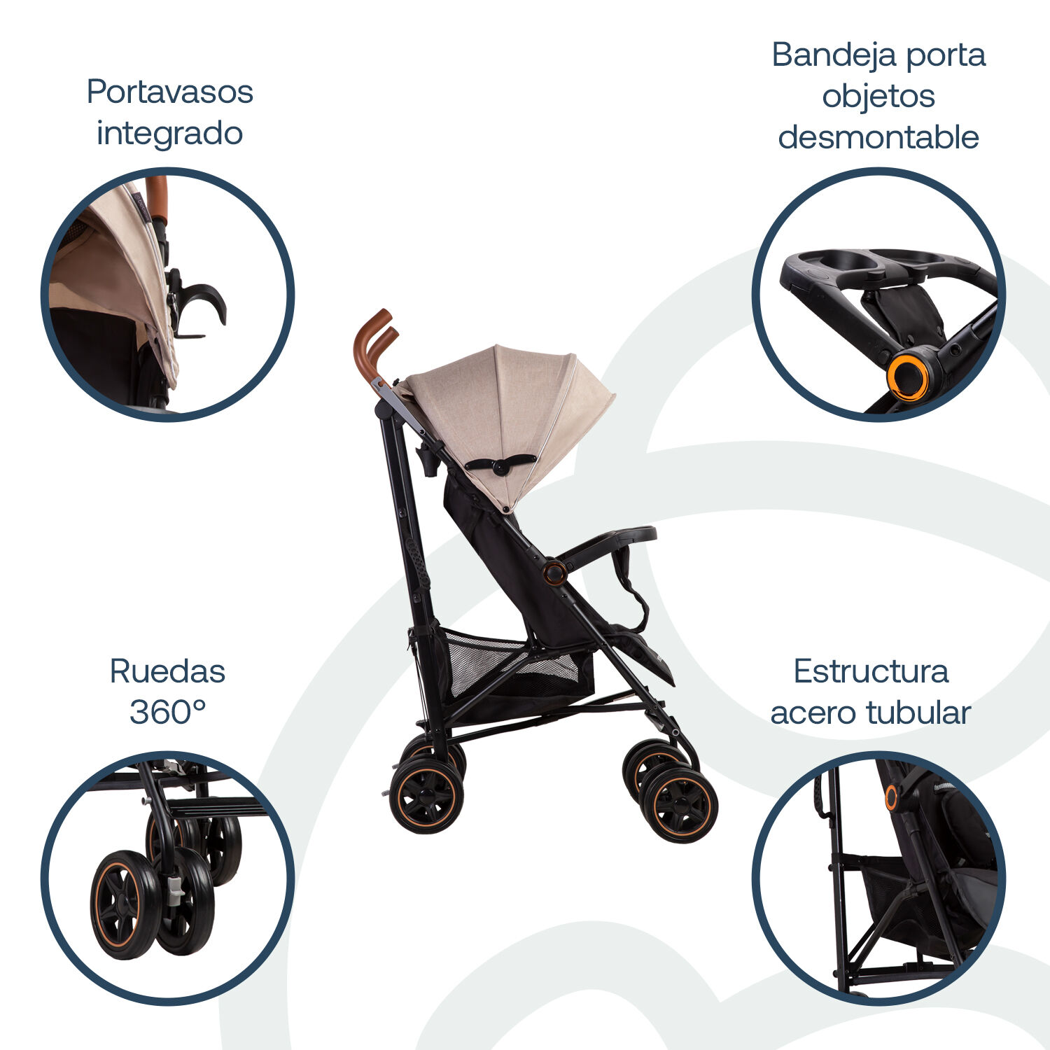 Coche Paragua Magic Ride Fiesta Beige Bebesit image number 2.0