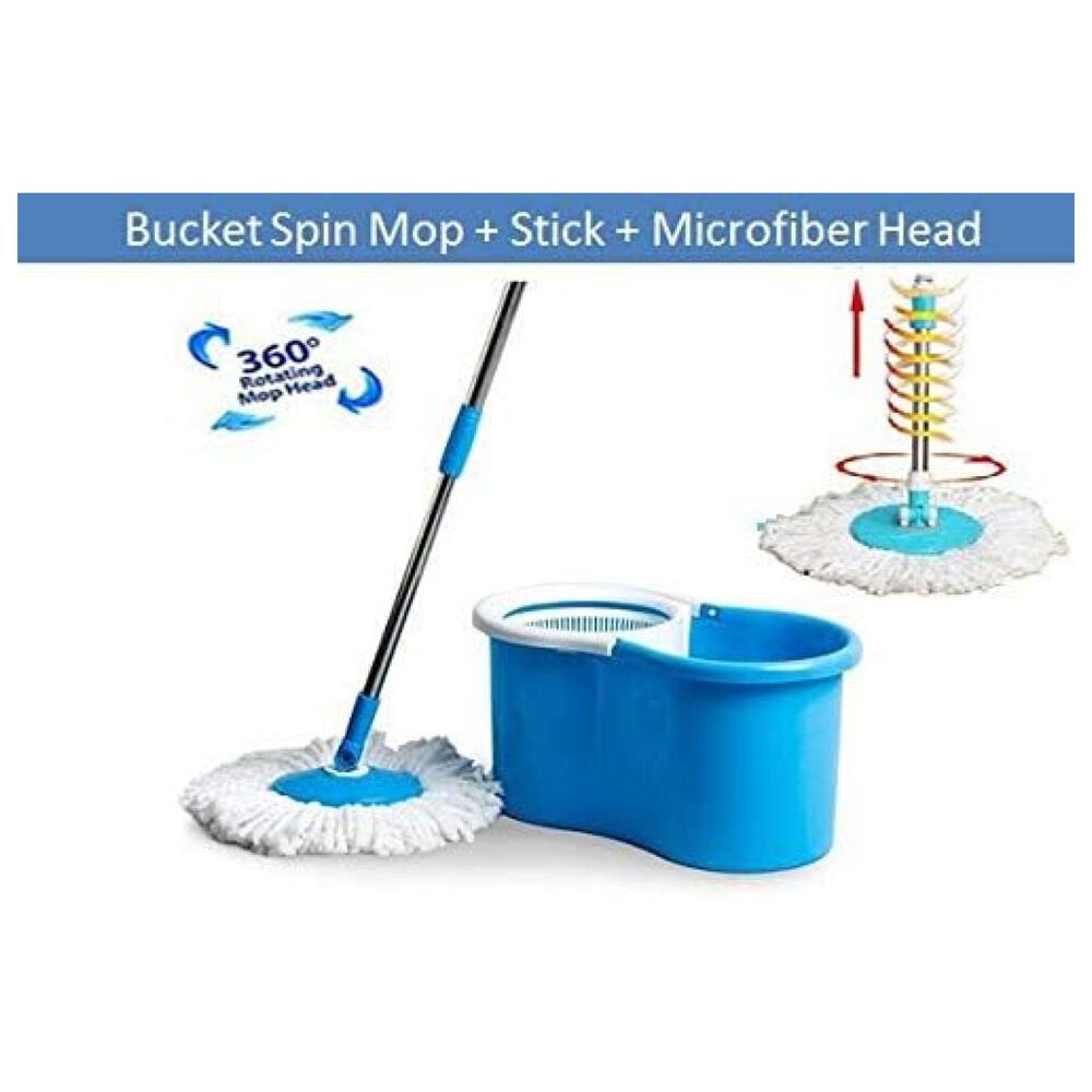 Trapeador De Microfibra Giratorio Con Cubo Y Repuesto image number 1.0