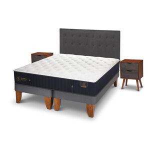 Cama Europea Cic Premium / King / Base Dividida + Set De Maderas