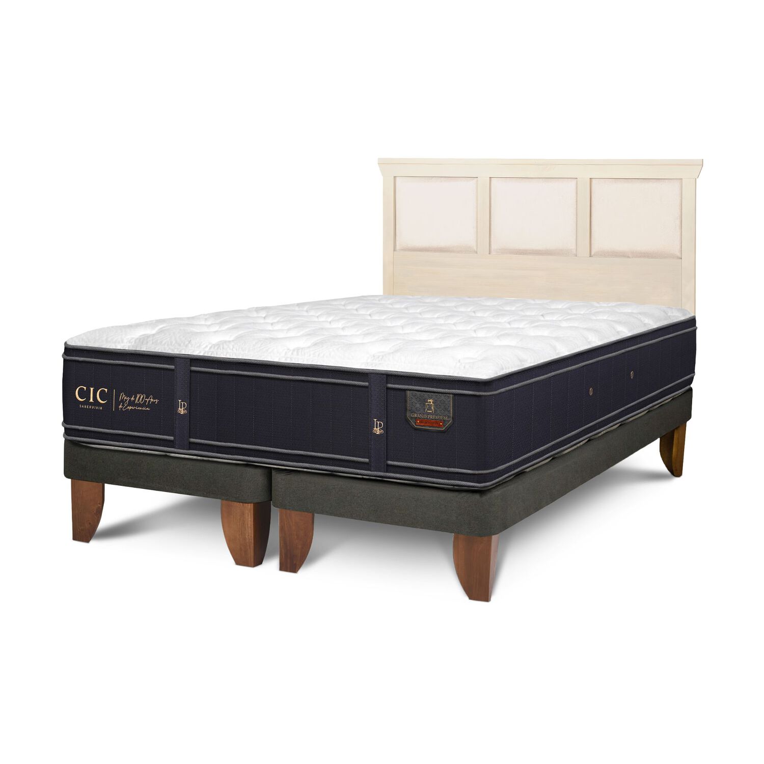 Cama Europea Cic Linea Premium / King / Base Dividida + Respaldo image number 1.0